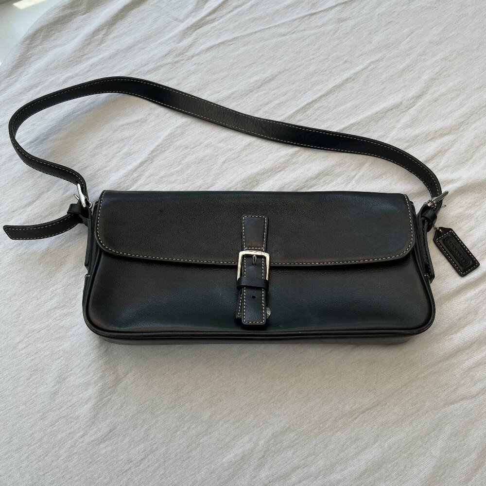 Authentic Coach Vintage black leather shoulder bag